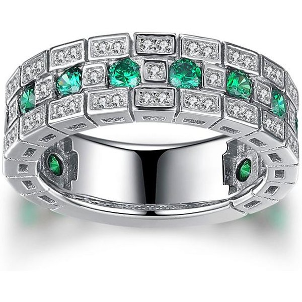 Huitan Lujoso Anillo De Boda Con Circonita CúBica Verde Para Mujer, Anillos Sencillos Y Elegantes, Accesorios Para Dama, Anillo Para Fiesta De Aniversario, Regalo, JoyeríA De Moda 10-image