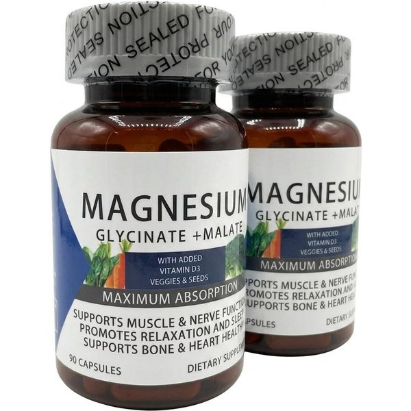 Complejo De Glicinato Y Malato De Magnesio Con D3 – Soporte ÓSeo Y Muscular De Alta AbsorcióN 2Pack-image