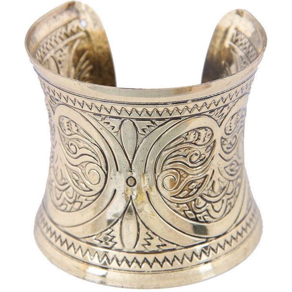 Modna Europejska I AmerykańSka Retro Metalowa Otwarta Bransoletka Beige-image