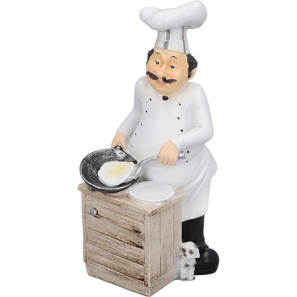 Figura De Chef Cocinando PequeñO Adorno ArtíStico EstereoscóPico Estatua Decorativa De Resina Para Cocina Sala De Estar Dormitorio-image