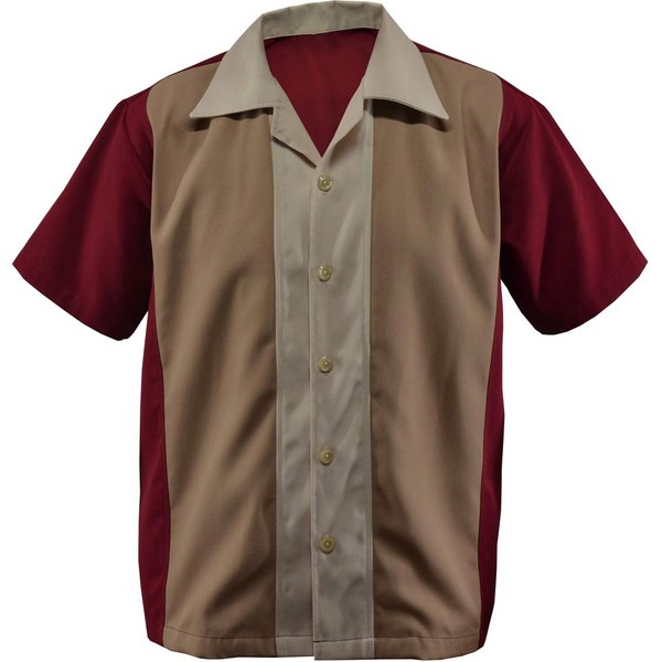 Camisa Hawaiana Para Hombres, Camisas De Bolos Vintage Con Botones, Camisa De Playa De Verano De Manga Corta XL Caqui-image