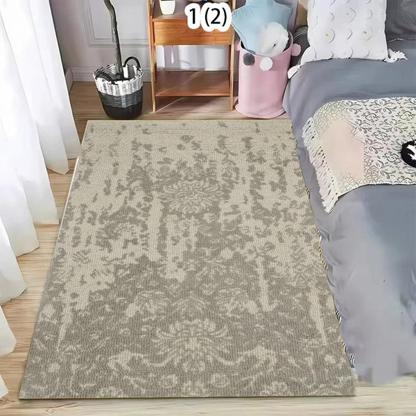 Boho Niebieski Vintage Dywan MięKki AntypośLizgowy Zmywalny Dywanik Do Pokoju Minimalistyczny Vintage Kwiatowy Dywanik PodłOgowy Do Salonu Sypialni I Biura 40X60Cm-image