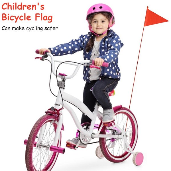 Juego De Bandera De Seguridad Para NiñOs Bicicleta De MontañA Asta De Bandera De Seguridad Bandera Triangular De Seguridad Con Soporte De Montaje-image