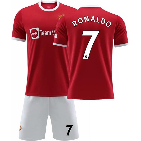 Nueva Camiseta Local Manchester United Diablo Rojo 2021-22 #7 Ronaldo #6 Pogba #18 Jugador Estrella Camisetas De FúTbol XL-image
