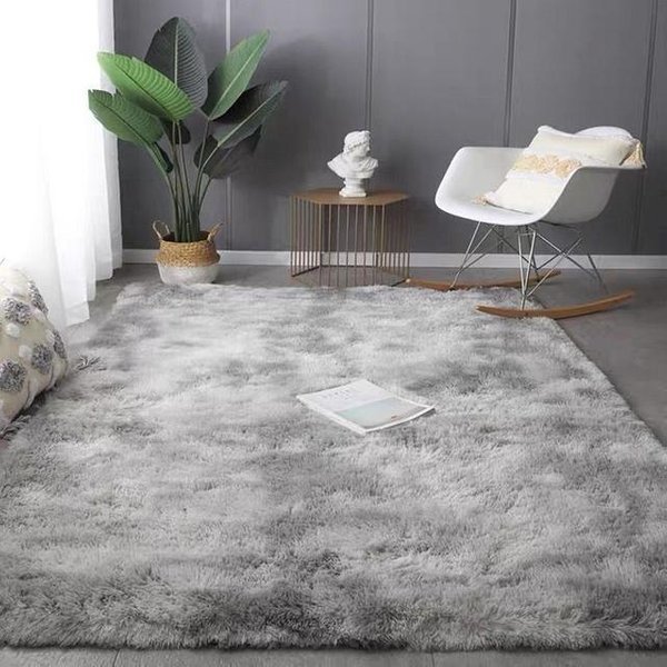 Alfombra Gris Claro Para Sala De Estar, Alfombra De Felpa Para El Suelo Del Dormitorio, Alfombras Mullidas, Alfombras Antideslizantes Para DecoracióN Del Hogar, Alfombras De Terciopelo Suave, Manta Para NiñOs 40X60Cm(15.7X23.6In)-image