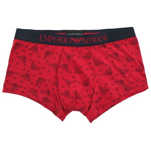 Emporio Armani Boxer De Estampado Completo Ropa Interior Para Hombre Rojo 111389-1A5063-5874 S Black-image