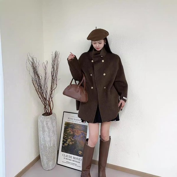 Abrigo De Lana De Doble Cara Nuevo OtoñO E Invierno Estilo Hepburn Estilo Coreano Abrigo De Lana Suelto De Alta Gama Para Personas PequeñAs M-image