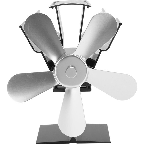 Ventilador Para Estufa De LeñA De 5 Aspas Ventilador Para Chimenea Alimentado Por Calor Ventilador Para Estufa Para Estufa De LeñA LeñA De Pellets Oro-image