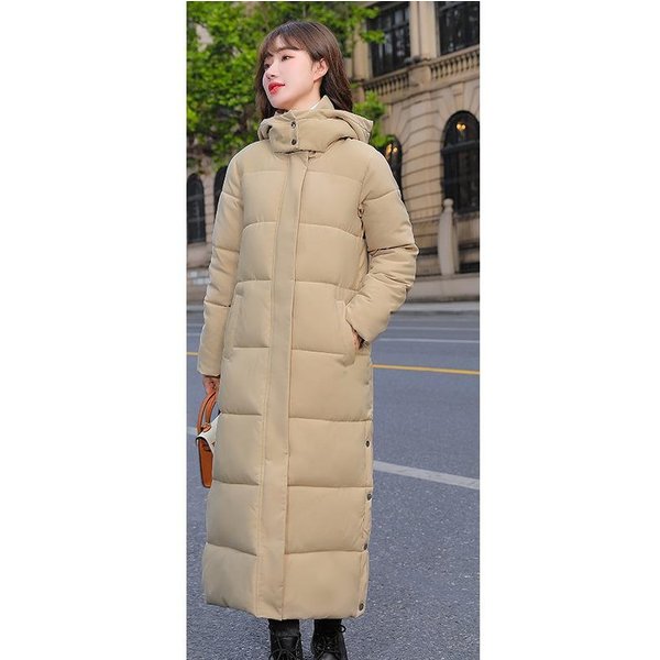 Abrigo De Chaqueta De AlgodóN Engrosado Holgado Estilo Coreano Nuevo Estilo Invierno Para Mujer Por Encima De La Rodilla Alargado Estudiante Bf Para Mujeres 3XL-image