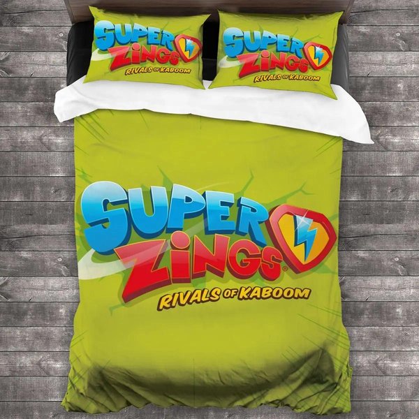 Juego De Cama Super Zings, Juego De Cama Individual, Doble, TamañO Queen, TamañO King, Juego De Funda NóRdica Para Dormitorio De NiñOs Y Adultos, Juego De Anime Con ImpresióN 3D 011 140X200Cm 3Pcs-image