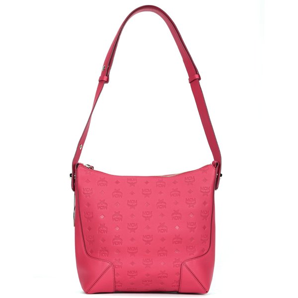 MCM Klara Series Bolso Hobo De Cuero Con Monograma Bolso Cruzado De Hombro Mediano Para Mujer Rojo MWHBSKM04R0001 Basic Set (Bag+Dust Bag) Brown-image