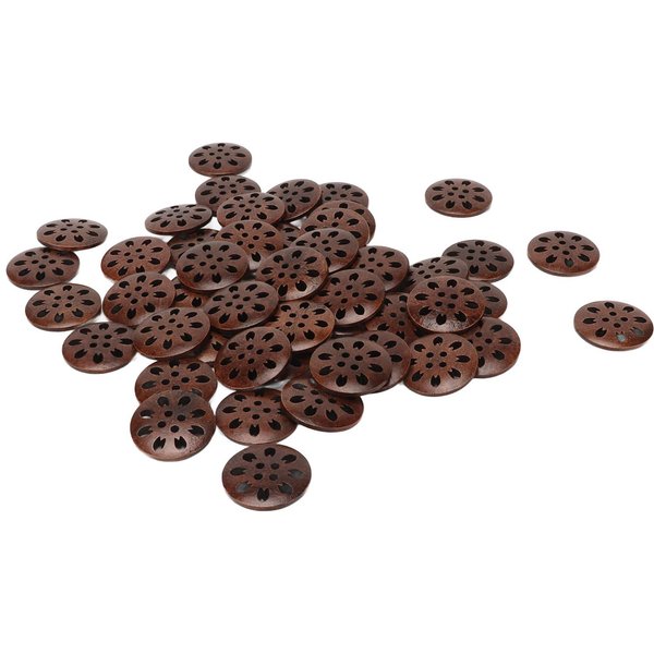 50 Piezas Botones De Madera Vintage Hermosos 4 Agujeros Botones Decorativos Para DIY Manualidades Costura Ropa-image