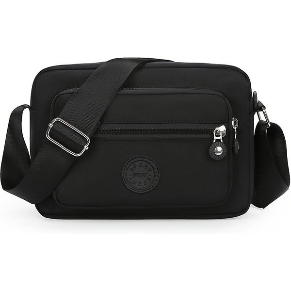 Bolso De Hombro Ligero De Nailon Para Mujer - Correa Ajustable, DiseñO Cruzado Informal Con Cierre De Cremallera, Ideal Para El Uso Diario-image