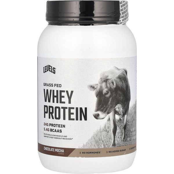 Levels, ProteíNa De Suero De Leche De Vacas Alimentadas Con Pasto, Sabor Chocolate Moca, 2 Lb (907 Gramos)-image