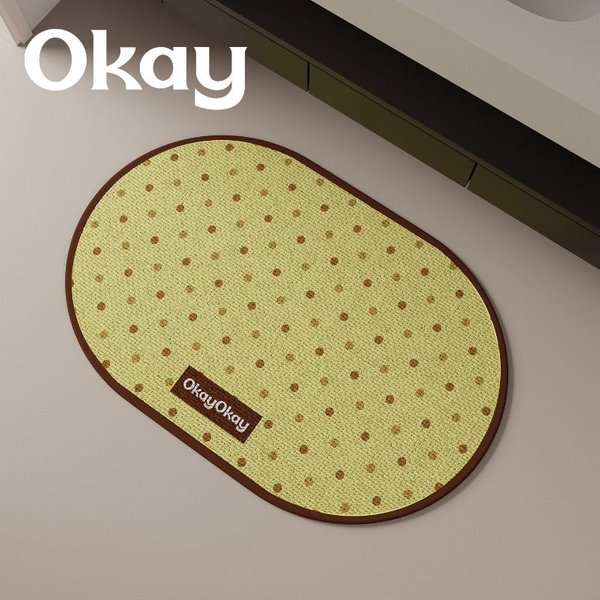 Minimalistyczny Dywanik ŁAzienkowy Z Blokami Kolorystycznymi W Kropki, ChłOnny, AntypośLizgowy, SzybkoschnąCy, AmortyzująCy Dywanik Pod Prysznic 40X60Cm 16X24Inch-image