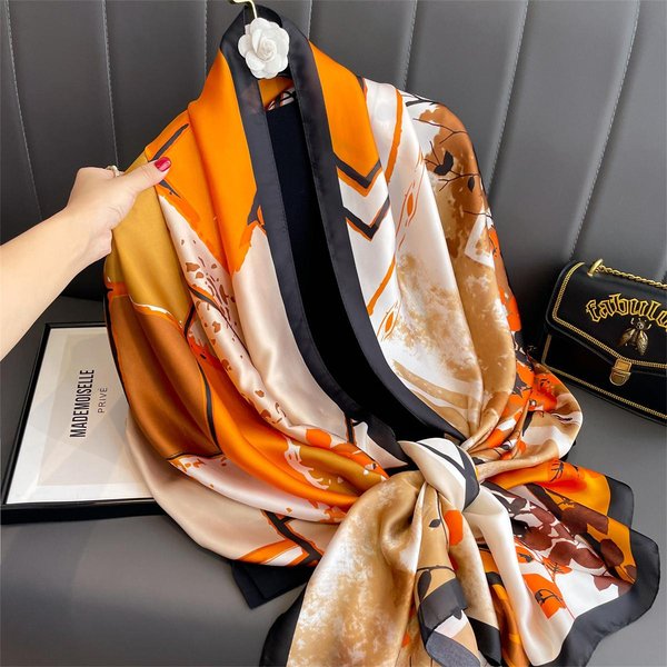180*90Cm Markowy Jedwabny Szalik Damski Foulard Bandana DłUgie Szale Okrycia Zimowe Szale Na Szyję Pashmina HidżAb Damski Luksusowy Nowy 180X90CM-image