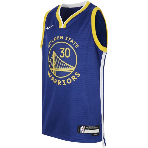 Camiseta De Baloncesto Nike Para NiñOs Temporada Golden State Warriors Cuello En V Bloque De Color Letra NúMero Sin Mangas Secado RáPido Camisetas Para NiñOs FZ0867-495 XL Blue-image
