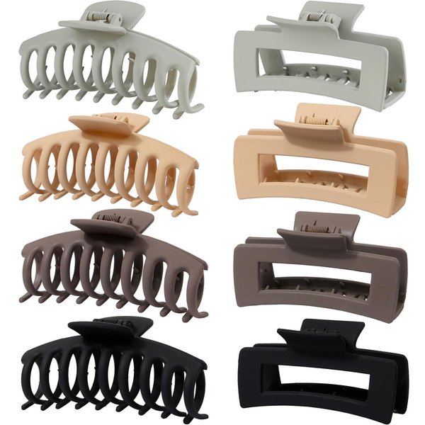 8 Sztuk Plastikowych Matowych Spinek Do WłOsóW Spinki Do WłOsóW Zestaw Kombinowany Prosty AntypośLizgowy Chwytak Do WłOsóW Mocny Chwyt E Gray-image