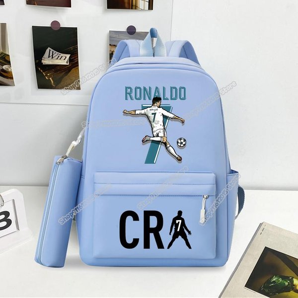 Mochila Escolar Para Estudiante Cristiano Ronaldo CR7 Mochila De Viaje Para Adolescentes Jugador De FúTbol Gran Capacidad Mochila Escolar Para NiñO Mochila Exterior-image
