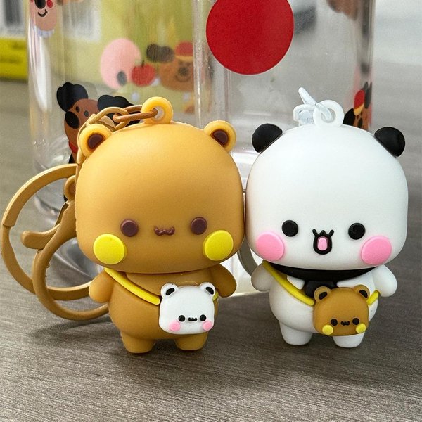 DostęPne Lalki-Wisiorki Panda Bubu I Yier Kawaii Zabawki Urocza KreskóWkowa Lalka NiedźWiedź Panda Breloczek Wisiorek Do Plecaka Prezent Dla Pary-image