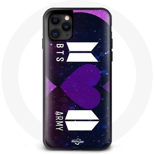 Funda Para Iphone 13 Pro Max - Maniacase - Logo BTS - Silicona Negra - Flexible - ProteccióN Contra Golpes Negro-image