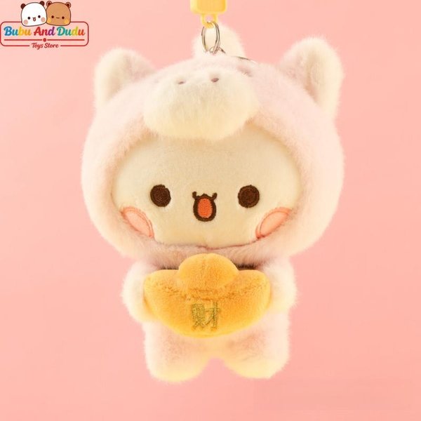 12 Cm Oficjalny Oryginalny Bubu I Dudu Noworoczny Pluszowy Wisiorek Lalka - Maskotka Pluszowa Zabawka Panda Bubu I Yier Pluszowy Brelok Prezent-image