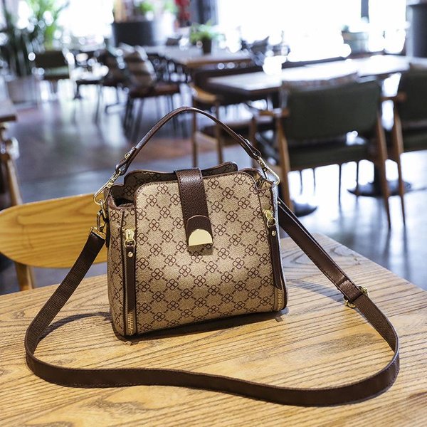 Drukowana Torba Typu Bucket Dla Kobiet, Wiosna I Lato, DużA Pojemność, Torba Do RęKi, Modna I Stylowa Torba Typu Crossbody Na Jedno Ramię Black-image