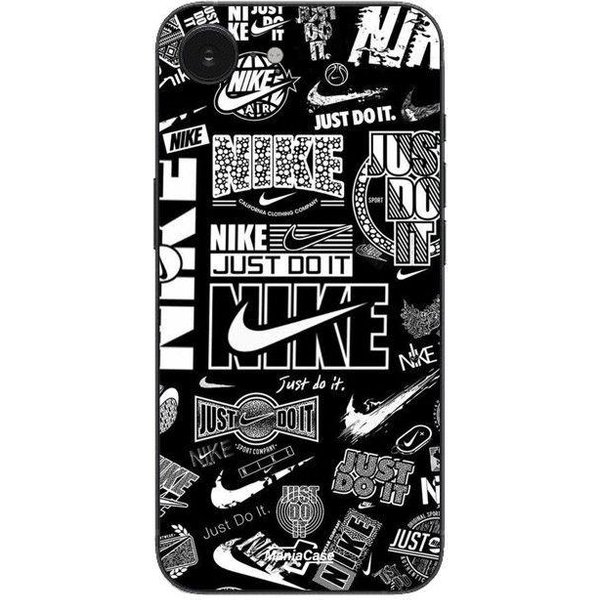 Etui Maniacase Na Iphone 16E Logo Nike Air Pobierz Nike Graffiti Czarny I BiałY Czarny-image
