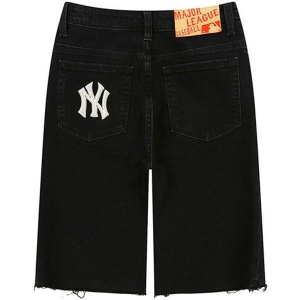 MLB New York Yankees Logo DżInsowe Szorty Unisex Czarne 31DPW3131-50L S Black-image