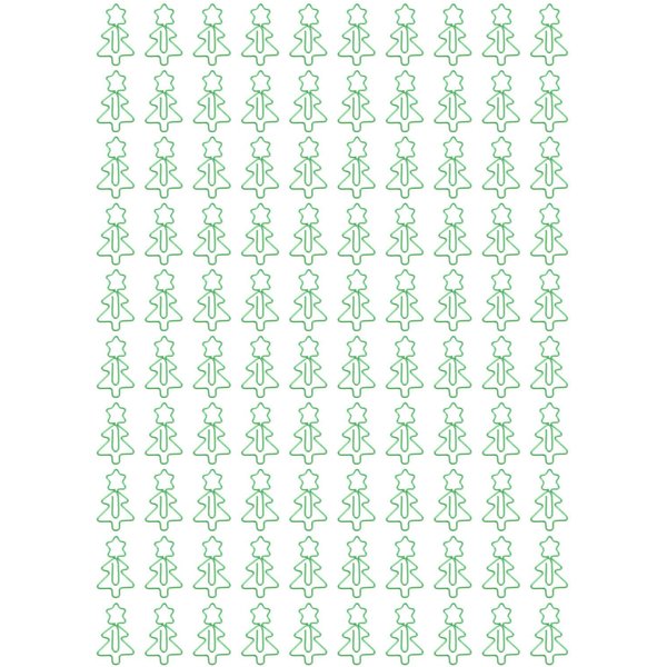 100 Szt. Fantazyjne Spinacze Do Papieru W KształCie Choinki, Metal Galwanizowany, Wielofunkcyjne, Urocze Spinacze Do Papieru Dla White-image