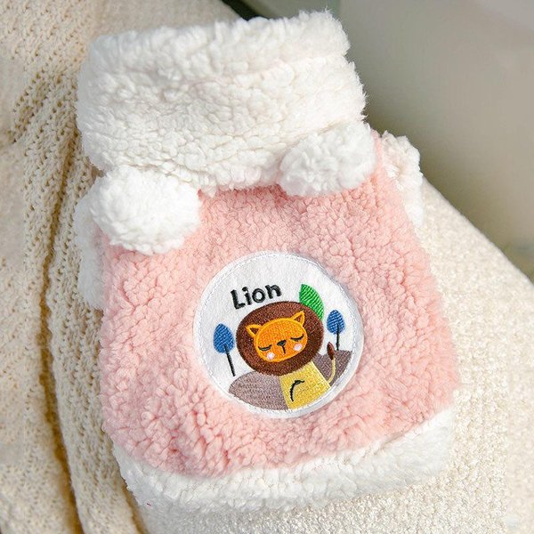 Gorro Espeso Para Perro De OtoñO E Invierno Oso Bordado Abrigo De AlgodóN Gato De Dibujos Animados Lindo Mascota De Dos Patas Ropa Para Teddy Ropa Para Cachorro XL Gray-image