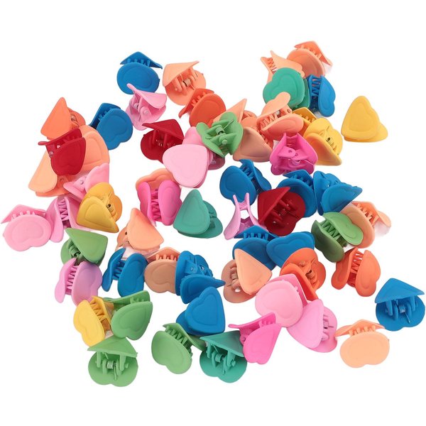 100 Piezas Mini Pinzas De CorazóN PequeñAs Lindas Horquillas Accesorios DecoracióN Para El Cabello NiñOs Cabello Colorido Blue-image