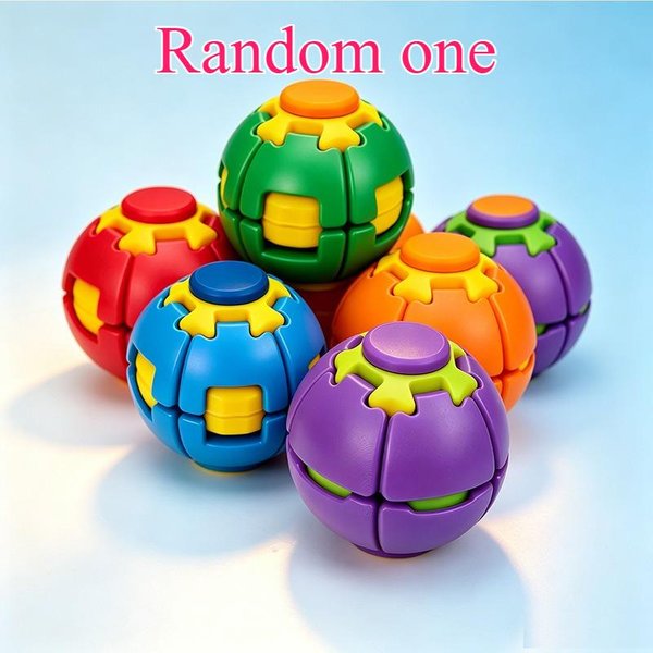KK Drukowana 3D PiłEczka Fidget Press-To-Spin, Jednym KliknięCiem OdkształCalna PiłEczka Fidget Spinner, PłYnnie ObracająCa Się Sensoryczna Zabawka Do Redukcji Stresu Multi-image