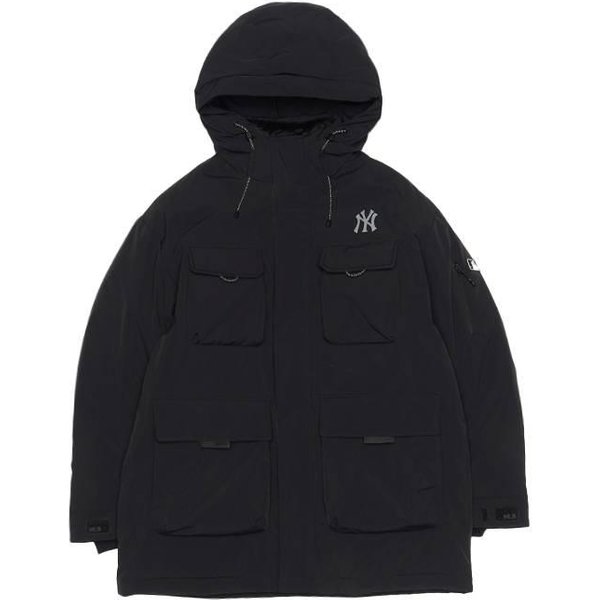 MLB New York Yankees CláSica VersáTil Estilo De Trabajo Chaqueta CáLida De Plumas Con Capucha Ropa De Abrigo Unisex 3ADJB0756-50BKS L Black-image