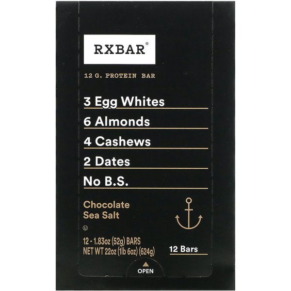 Rxbar, Protein Bar, Chocolate Sea Salt, 12 Bars, 52 G (1.83 Oz) Cada-image