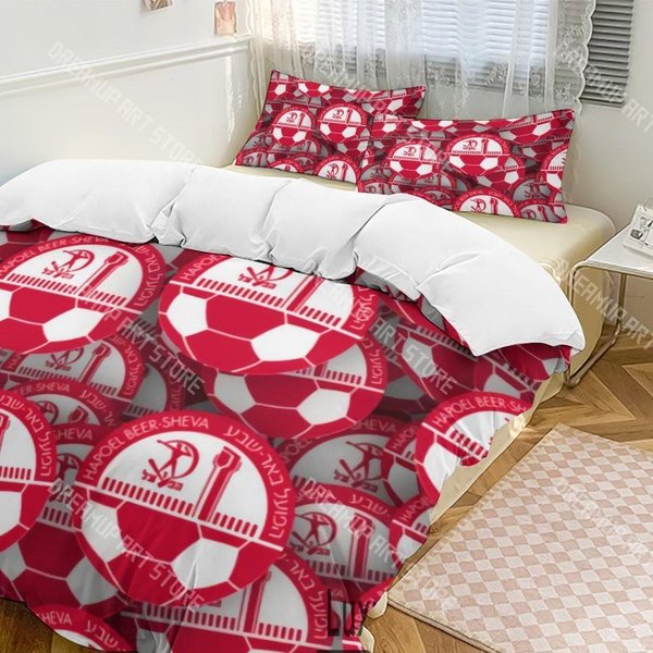 Juego De Ropa De Cama Hapoel Beer Sheva ImpresióN 3D Individual Queen King TamañO Completo Funda NóRdica Funda De Almohada Cama NiñOs NiñAs Adulto Textiles Para El Hogar EU Single 90X200Cm-image