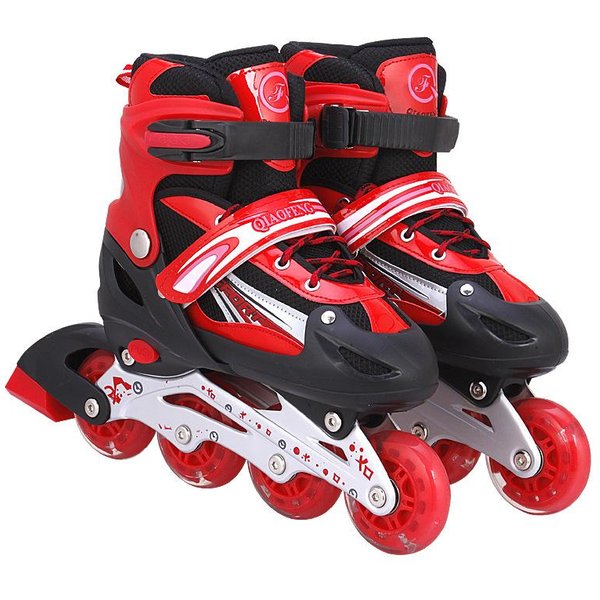 Set Completo De Patines De Ruedas Patines De Ruedas Patines Para Adultos Hombres Y Mujeres Patines Para NiñOs L (Size 38-41) Rojo-image