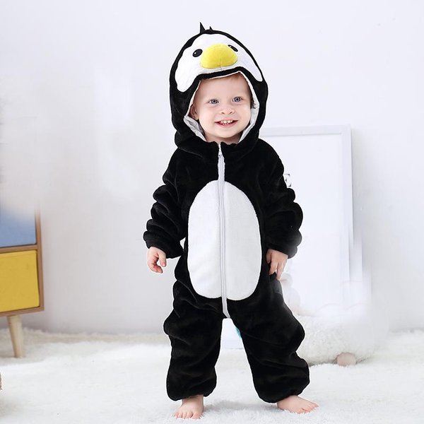 Pelele De Dibujos Animados Para Bebé, Ropa Infantil Con Capucha Para ReciéN Nacido, Pijamas Para NiñOs Y NiñAs, Mono De Una Pieza Con Animales, Disfraces De Panda, Mamelucos De Franela Para Bebé 12-18M Black-image