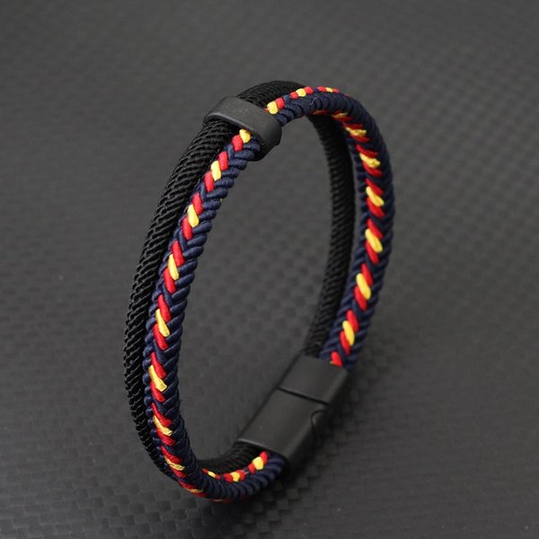 Noter Nowa Spersonalizowana RęCznie Robiona Bransoletka Ze Sznurka Dla MężCzyzn Odpinana Klamra 4 Kolory Klasa A Etniczna Tkanina Bransoletka Pulseria Homme L 22.5Cm 8.5Inch-image