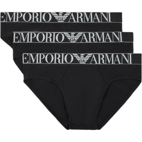 Emporio Armani Calzoncillos De Tiro Medio Con Logo Bordado Ropa Interior Para Hombre Negro 111734-4F726-73320 L-image