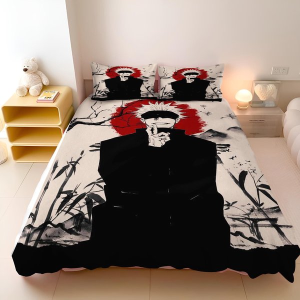 Jujutsu Kaisen Zestaw PośCieli Japonia SłYnne Anime Zestawy Poszewek Na KołDrę KołDra PośCiel Twin Queen King Rozmiar Pojedynczy Dropshipping Prezent 200X200Cm&Set-image