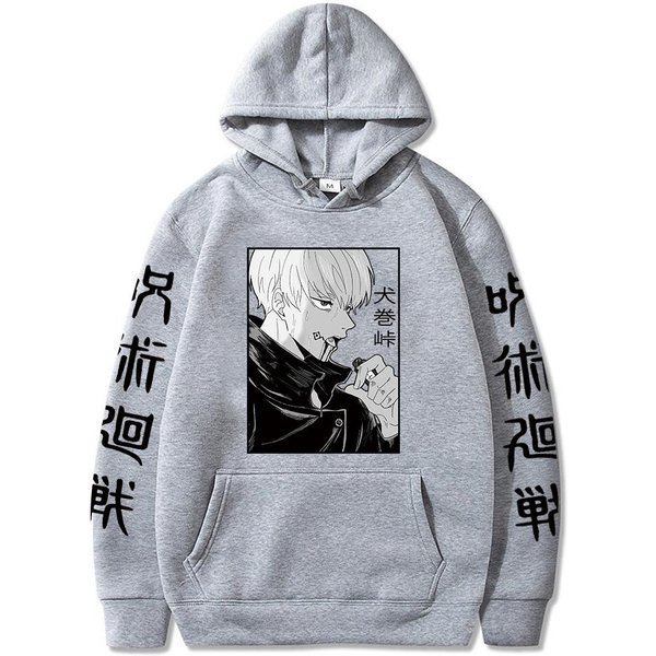 Sudadera Con Capucha Con Estampado GráFico De Anime Jujutsu Kaisen Inumaki Toge Para Hombre Y Mujer, Ropa De Calle De Talla Grande, Estilo Harajuku XS-image