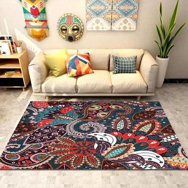 MarokańSki Styl Etniczny Dywan Stolik Kawowy Do Salonu Dywan DużA Powierzchnia Sypialnia Retro Artystyczna Mata PodłOgowa Mata PodłOgowa Dywanik 100X150Cm-image