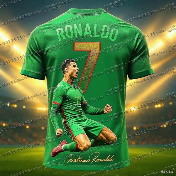 Koszulka PiłKarska Drukowana 3D Nr 7 Ronaldo ChłOpcy Dziewczynki Treningowa Dzieci Sportowa OddychająCa KróTki RęKaw DziecięCa Koszulka 110-image