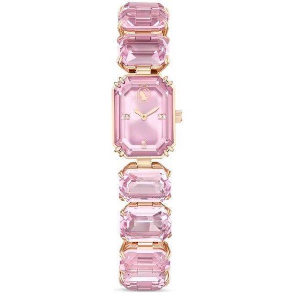 Reloj De Cuarzo Swarovski Correa De Acero Inoxidable Esfera Rosa Pulsera De Moda Relojes Para Mujer 5630837 Rose Case White-image