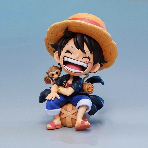 Bandai GorąCe 13Cm Figurka Anime One Piece Monkey D Luffy Roronoa Zoro Kawaii Zabawki Q Figuralny Nendoroid Dekoracja Samochodu Figurka PVC Prezent-image