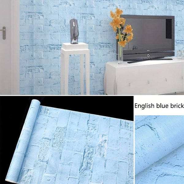 1 Rolka Samoprzylepnej Tapety Angielski WzóR PłYtek śCiennych Papier Kontaktowy Odklejana I Przyklejana Tapeta Do Akademika Tapeta Do Renowacji Mebli 45*300Cm/17.7*118In Black-image