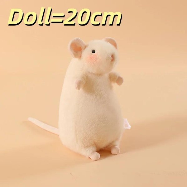 Urocza Mysz Pluszowa MięKkie Futrzaste Szare ZwierząTko Fancy Szczur Pluszowe ZwierząTko Lalka Kawaii Myszka Pluszowa Breloczek Do Torebki WystróJ Domu Prezent Urodzinowy As Picture-image