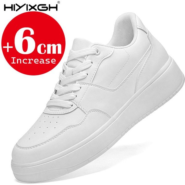 Buty PodwyżSzająCe Niewidoczne Buty PodwyżSzająCe Wzrost MęSkie 8 Cm OddychająCe I Modne Sportowe BiałE Trampki Codzienne Buty Na Desce 39 White-image