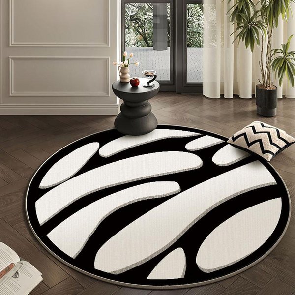 OkrąGłY Dywan Do Salonu Sypialni – Gruba MięKka Pluszowa AntypośLizgowa Mata PodłOgowa Do Domu Diameter 140Cm(55In)-image